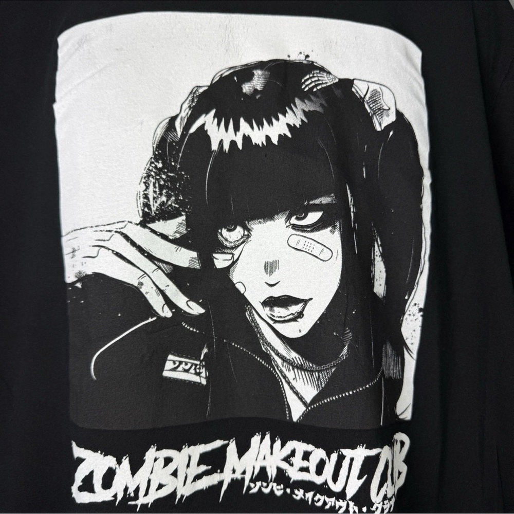 Zombie Makeout Club Anime Goth Girl T-Shirt Adult Size XL Short Sleeve Black - Picture 3 of 4